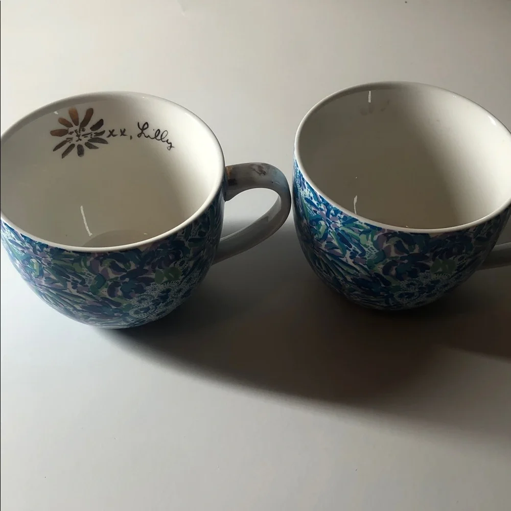 Lilly Pulitzer Blue and Green Patterned Mugs - Picture 2 of 11